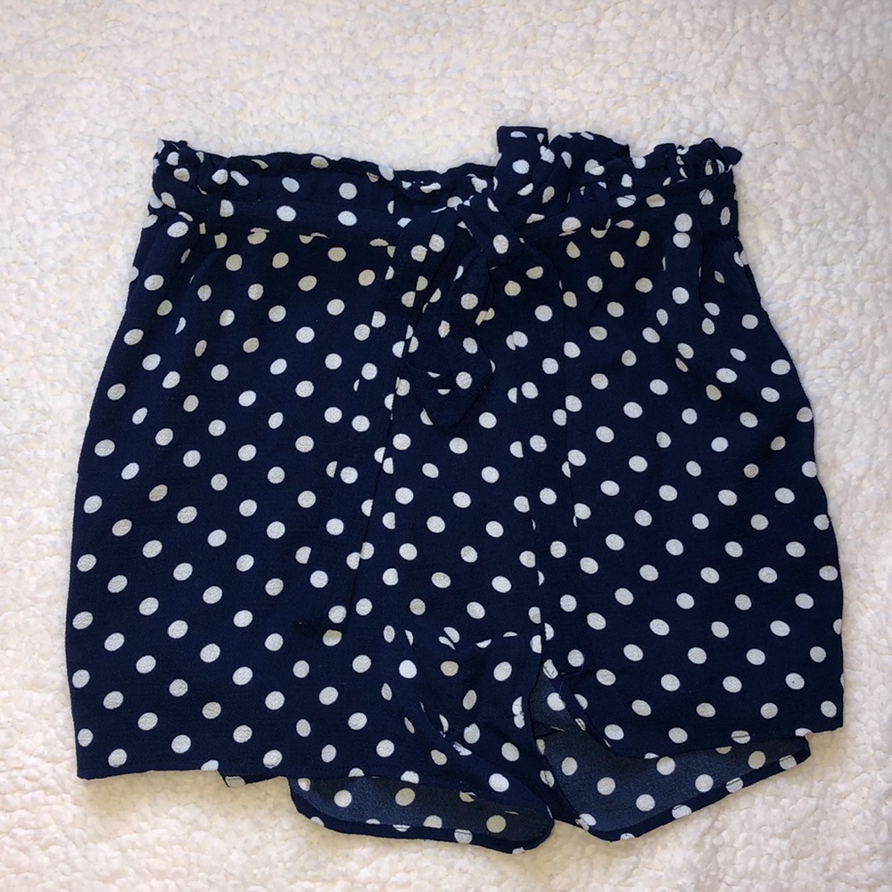 Blue and White Polka Dot Shorts